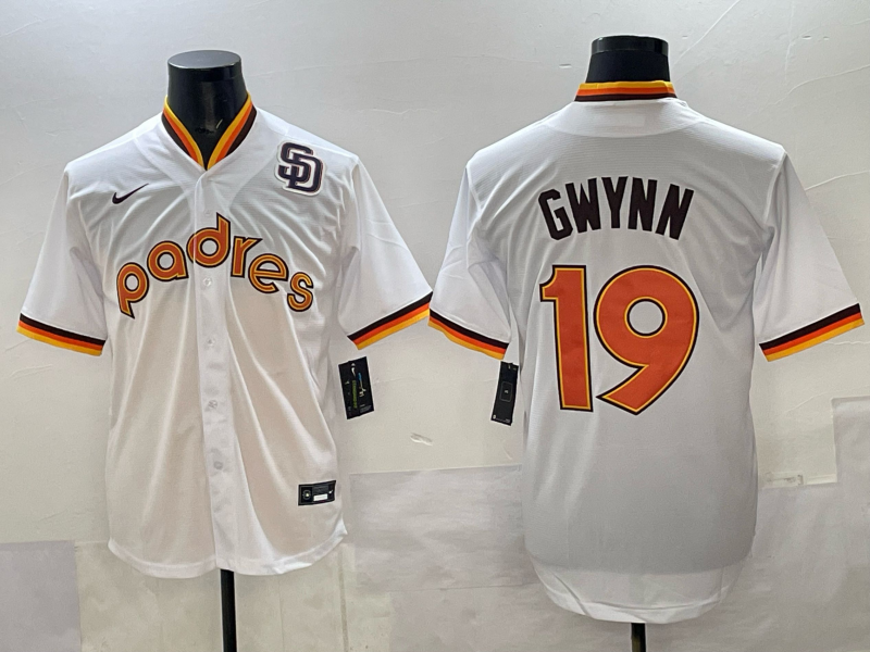 Men 2025 San Diego Padres #19 Gwynn white Nike MLB Jersey 003->cincinnati bengals->NFL Jersey